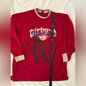 Marithe Francois Girbaud Red and Cream Long Sleeve Shirt